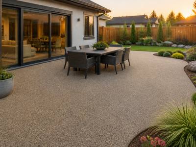 Finished rubber resurfaced patio